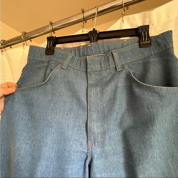 Vintage Wrangler jeans Light Denim Pant Trousers  bootcut 34x30 tag - Picture 6 of 13